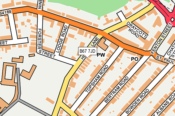 B67 7JD map - OS OpenMap – Local (Ordnance Survey)
