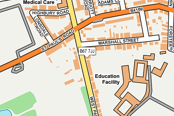 B67 7JJ map - OS OpenMap – Local (Ordnance Survey)