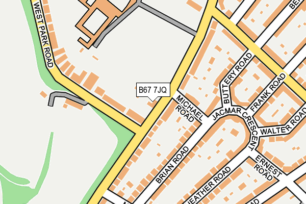 B67 7JQ map - OS OpenMap – Local (Ordnance Survey)