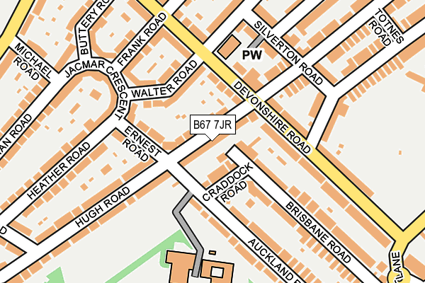 B67 7JR map - OS OpenMap – Local (Ordnance Survey)