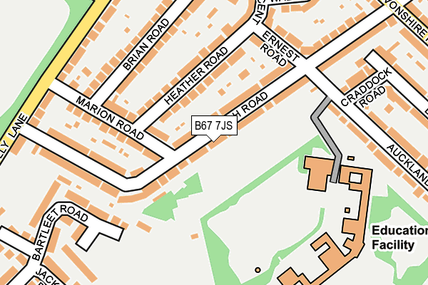 B67 7JS map - OS OpenMap – Local (Ordnance Survey)