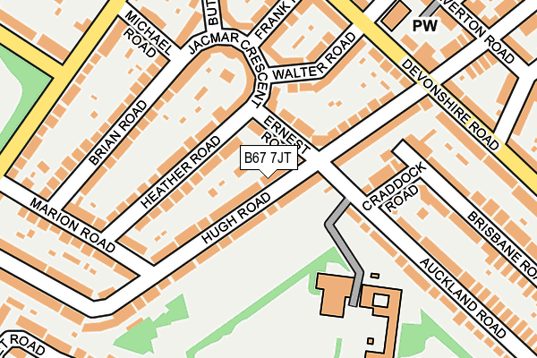 B67 7JT map - OS OpenMap – Local (Ordnance Survey)