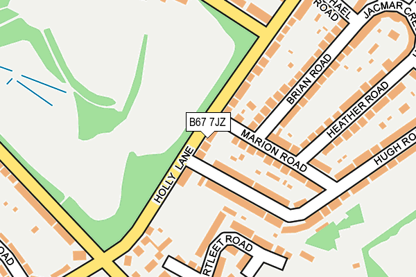 B67 7JZ map - OS OpenMap – Local (Ordnance Survey)