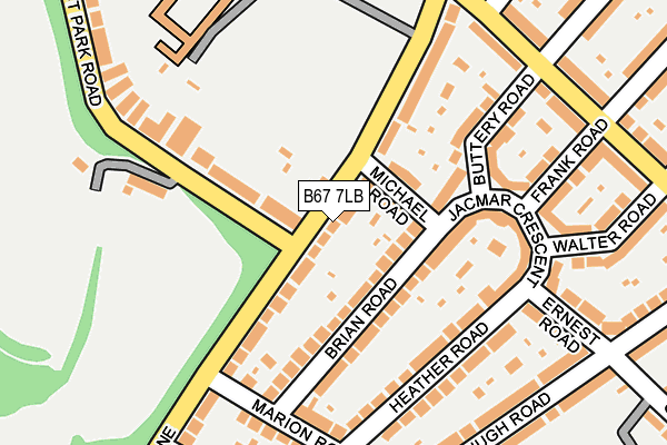 B67 7LB map - OS OpenMap – Local (Ordnance Survey)