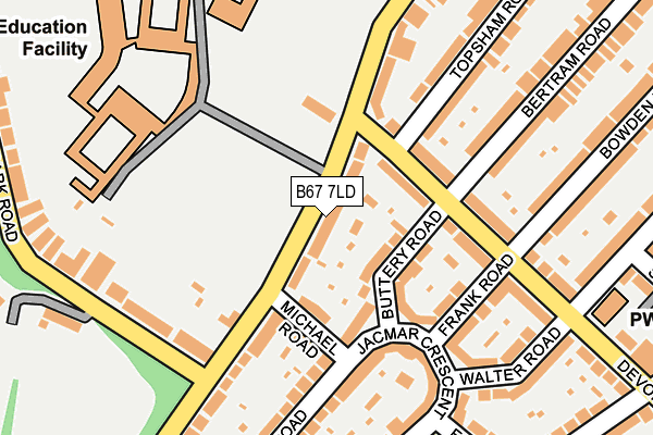 B67 7LD map - OS OpenMap – Local (Ordnance Survey)
