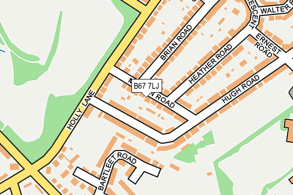 B67 7LJ map - OS OpenMap – Local (Ordnance Survey)