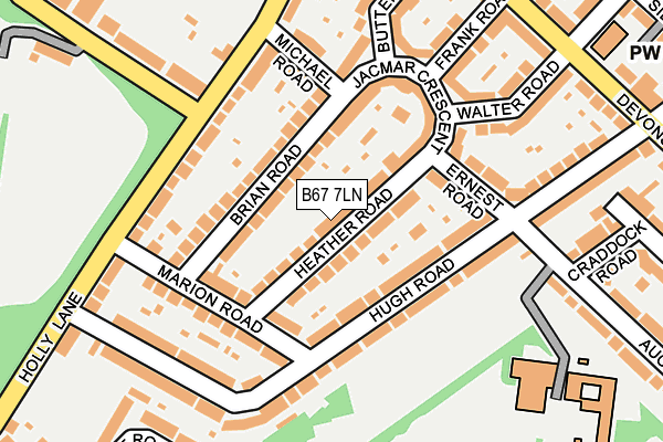 B67 7LN map - OS OpenMap – Local (Ordnance Survey)