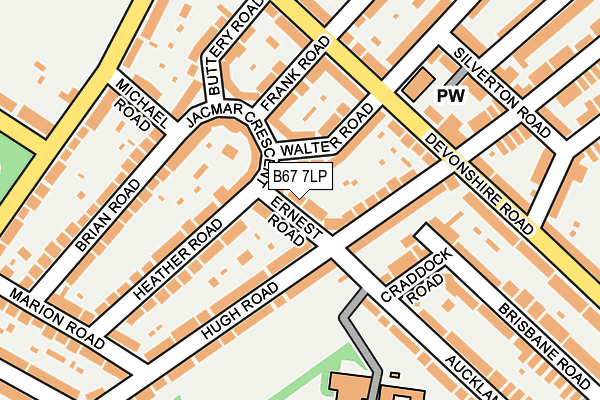 B67 7LP map - OS OpenMap – Local (Ordnance Survey)