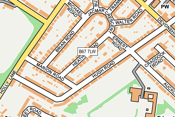 B67 7LW map - OS OpenMap – Local (Ordnance Survey)