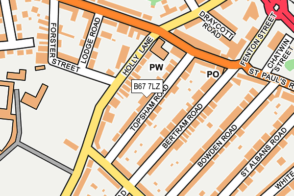 B67 7LZ map - OS OpenMap – Local (Ordnance Survey)