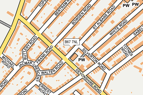 B67 7NL map - OS OpenMap – Local (Ordnance Survey)