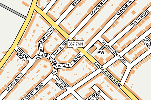 B67 7NN map - OS OpenMap – Local (Ordnance Survey)