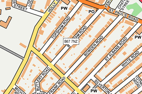 B67 7NZ map - OS OpenMap – Local (Ordnance Survey)