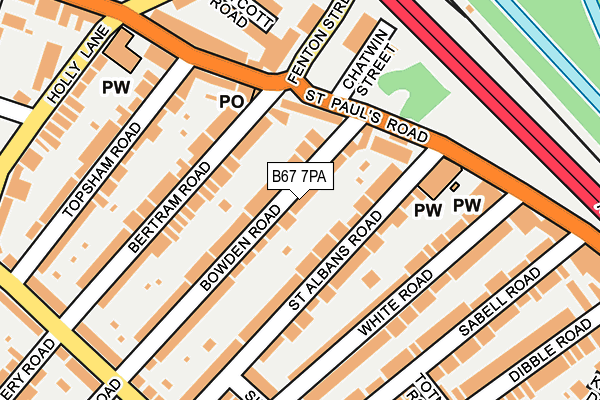 B67 7PA map - OS OpenMap – Local (Ordnance Survey)