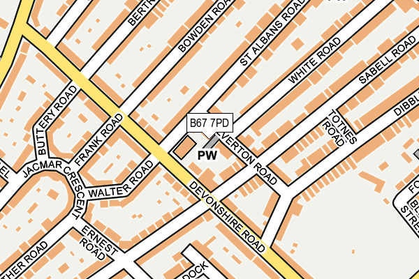 B67 7PD map - OS OpenMap – Local (Ordnance Survey)