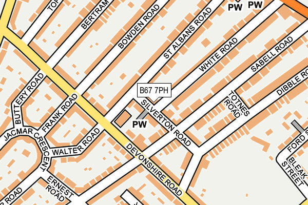 B67 7PH map - OS OpenMap – Local (Ordnance Survey)