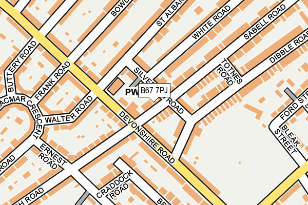 B67 7PJ map - OS OpenMap – Local (Ordnance Survey)