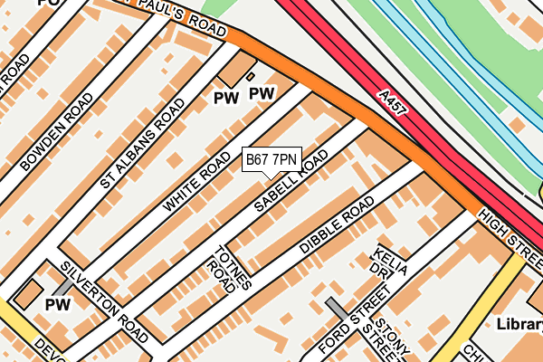 B67 7PN map - OS OpenMap – Local (Ordnance Survey)