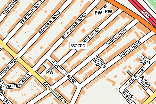 B67 7PQ map - OS OpenMap – Local (Ordnance Survey)