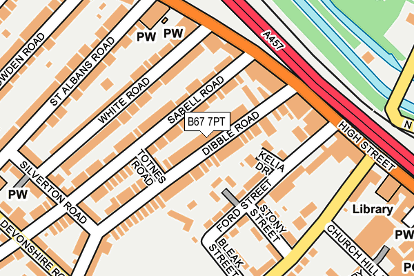 B67 7PT map - OS OpenMap – Local (Ordnance Survey)