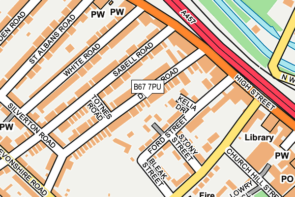 B67 7PU map - OS OpenMap – Local (Ordnance Survey)