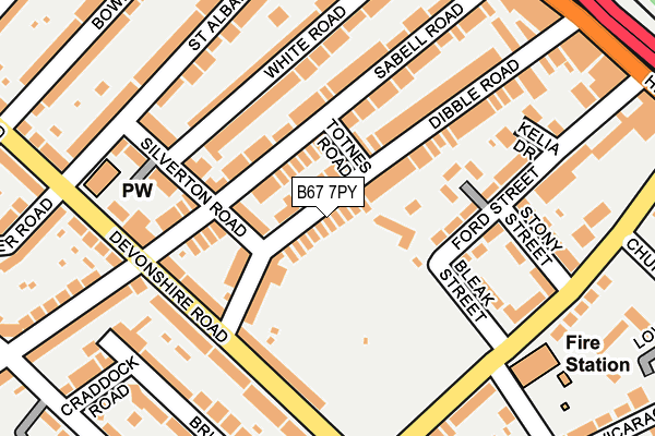 B67 7PY map - OS OpenMap – Local (Ordnance Survey)