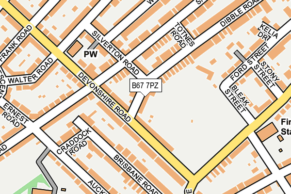 B67 7PZ map - OS OpenMap – Local (Ordnance Survey)