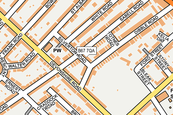 B67 7QA map - OS OpenMap – Local (Ordnance Survey)