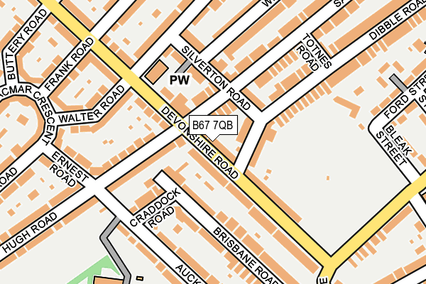 B67 7QB map - OS OpenMap – Local (Ordnance Survey)