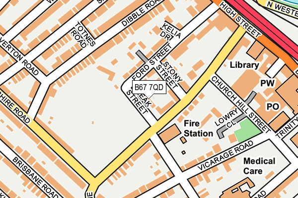 B67 7QD map - OS OpenMap – Local (Ordnance Survey)