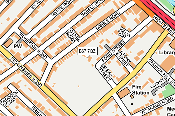 B67 7QZ map - OS OpenMap – Local (Ordnance Survey)