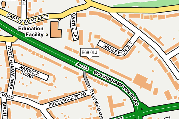 B68 0LJ map - OS OpenMap – Local (Ordnance Survey)