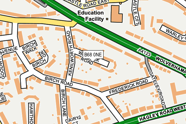 B68 0NE map - OS OpenMap – Local (Ordnance Survey)