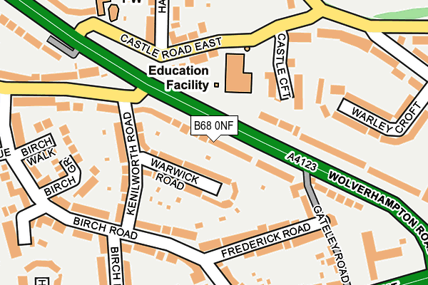 B68 0NF map - OS OpenMap – Local (Ordnance Survey)