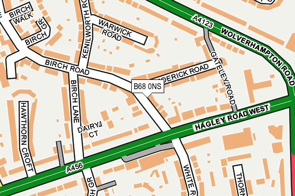 B68 0NS map - OS OpenMap – Local (Ordnance Survey)