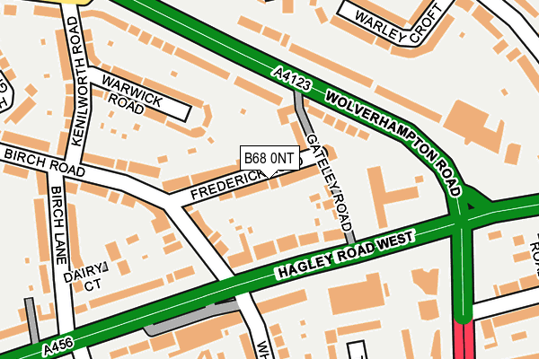 B68 0NT map - OS OpenMap – Local (Ordnance Survey)