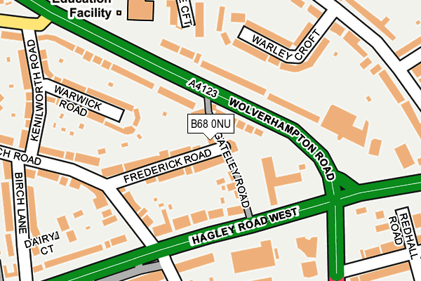 B68 0NU map - OS OpenMap – Local (Ordnance Survey)