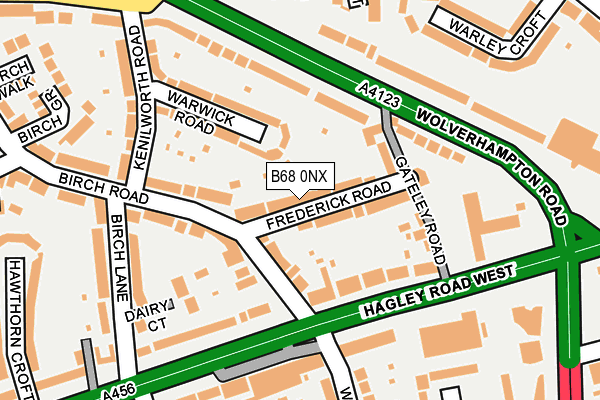 B68 0NX map - OS OpenMap – Local (Ordnance Survey)