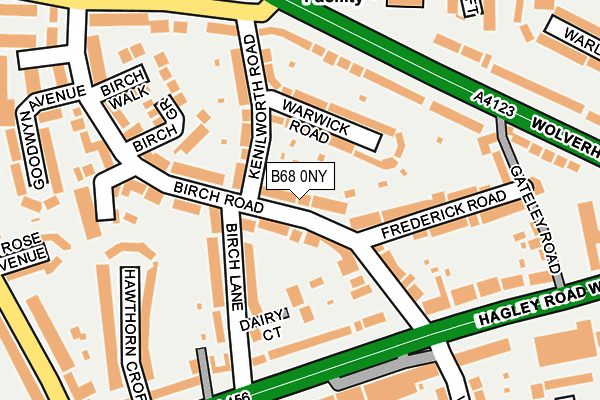 B68 0NY map - OS OpenMap – Local (Ordnance Survey)