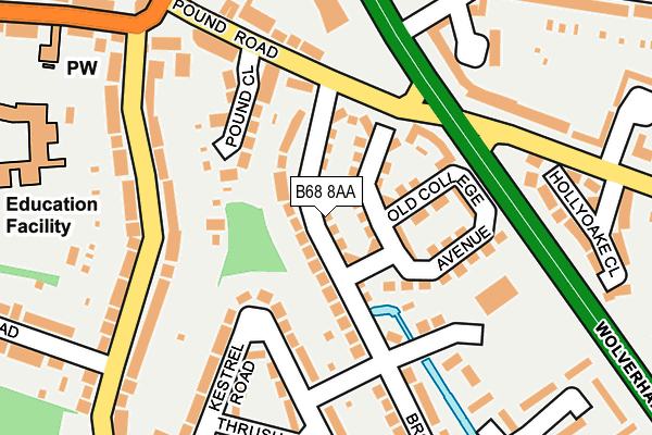 B68 8AA map - OS OpenMap – Local (Ordnance Survey)