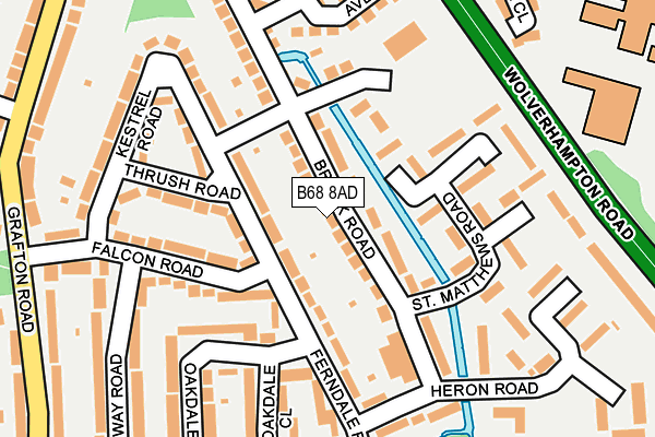 B68 8AD map - OS OpenMap – Local (Ordnance Survey)