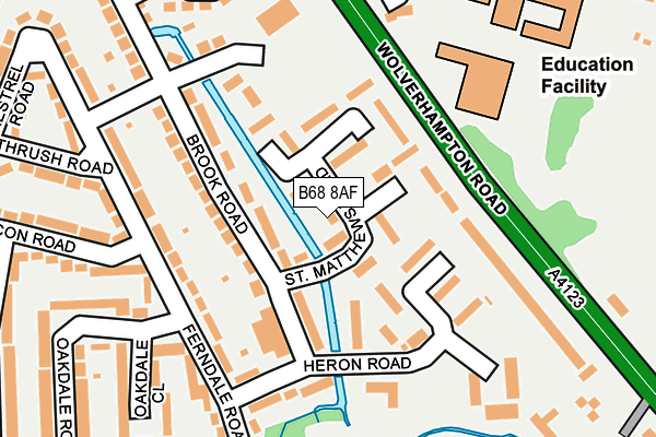 B68 8AF map - OS OpenMap – Local (Ordnance Survey)