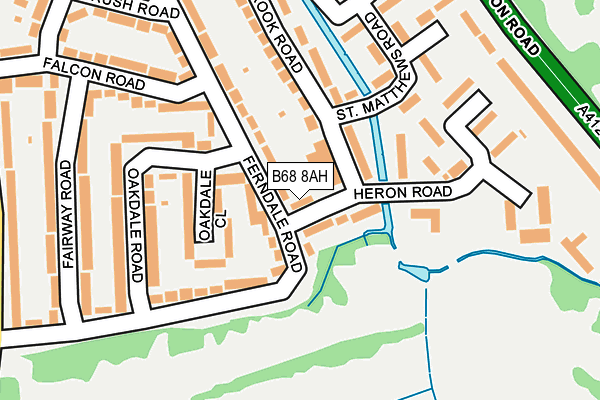 B68 8AH map - OS OpenMap – Local (Ordnance Survey)