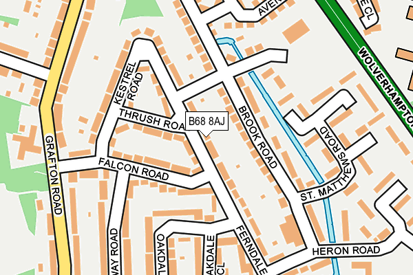 B68 8AJ map - OS OpenMap – Local (Ordnance Survey)