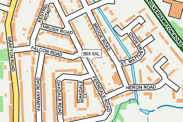 B68 8AL map - OS OpenMap – Local (Ordnance Survey)