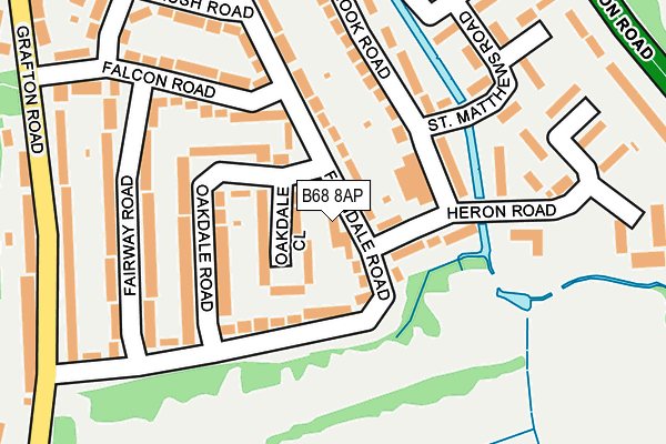 B68 8AP map - OS OpenMap – Local (Ordnance Survey)