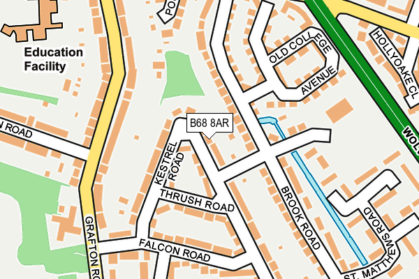 B68 8AR map - OS OpenMap – Local (Ordnance Survey)