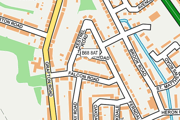 B68 8AT map - OS OpenMap – Local (Ordnance Survey)