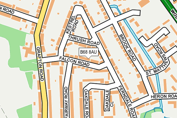 B68 8AU map - OS OpenMap – Local (Ordnance Survey)