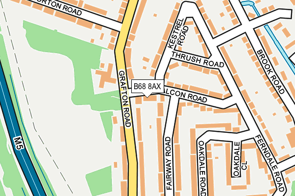 B68 8AX map - OS OpenMap – Local (Ordnance Survey)